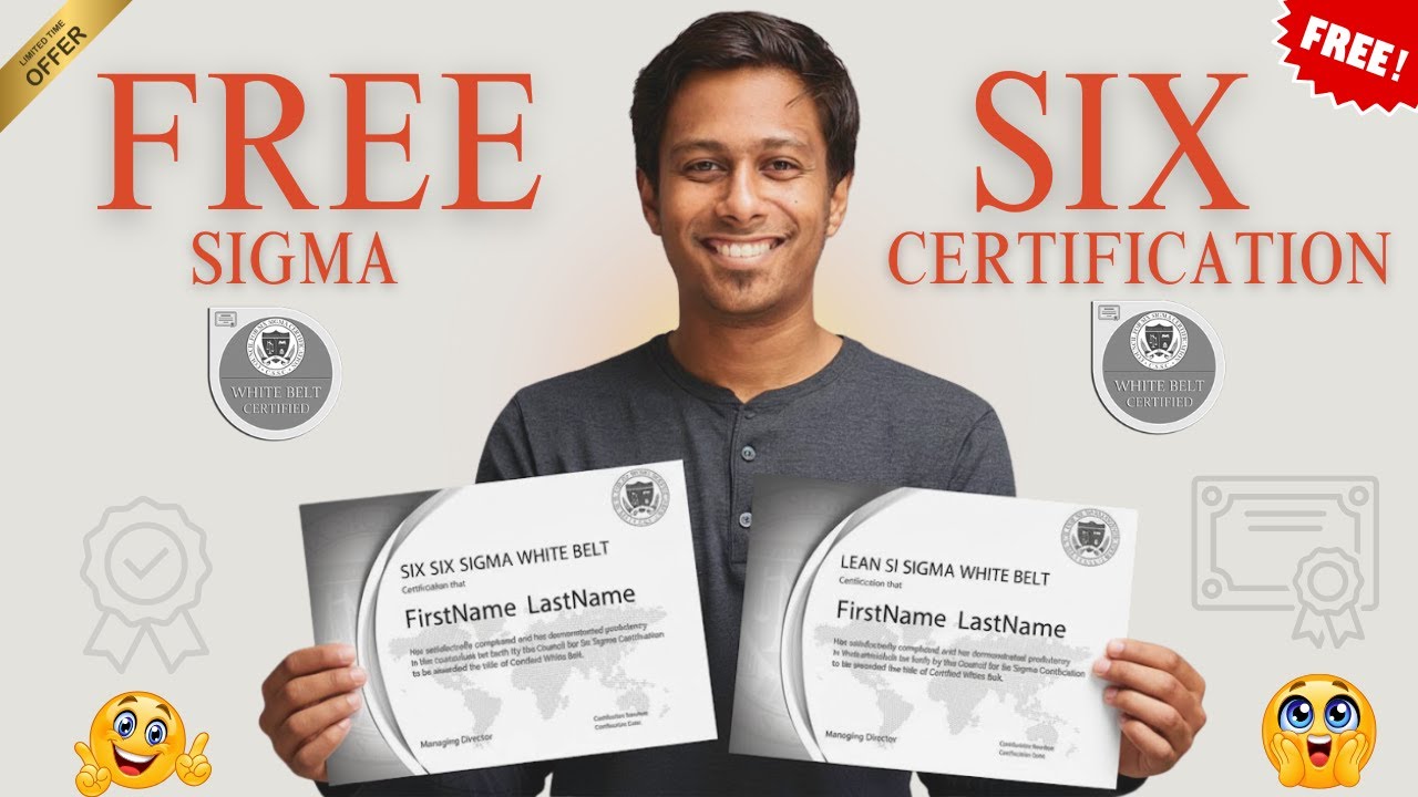 100% FREE LEAN Six Sigma White Belt Certification in Minutes