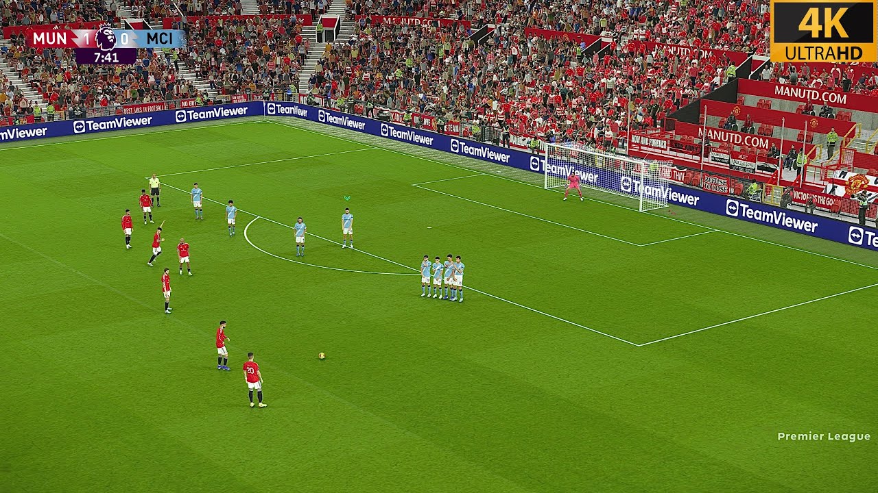 4K | Мод ультрареализма для PES 2021 | Дерби Манчестер Юнайтед x Манчестер Сити | Премьер-лига...