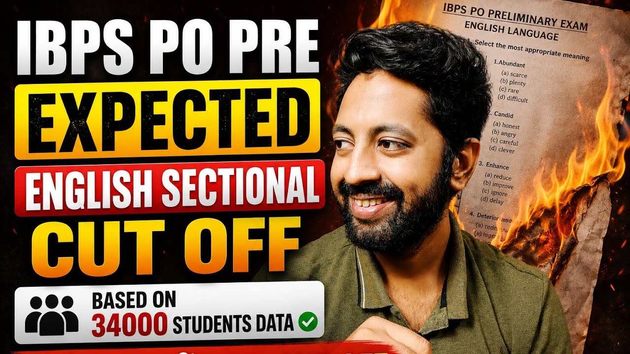 IBPS PO PRE 2026 EXPECTED ENGLISH SECTIONAL CUT OFF| BASED ON 34000 STUDENTS DATA✅
