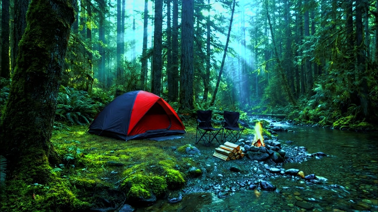 Peaceful Camping Retreat by the River for Relaxing, Calm Your Mind and Stress Relief