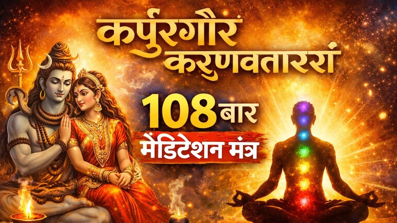 कर्पूरगौरं करुणावतारं मंत्र जाप | 108 बार शिव ध्यान मंत्र | Deep Shiva Meditation #meditation 