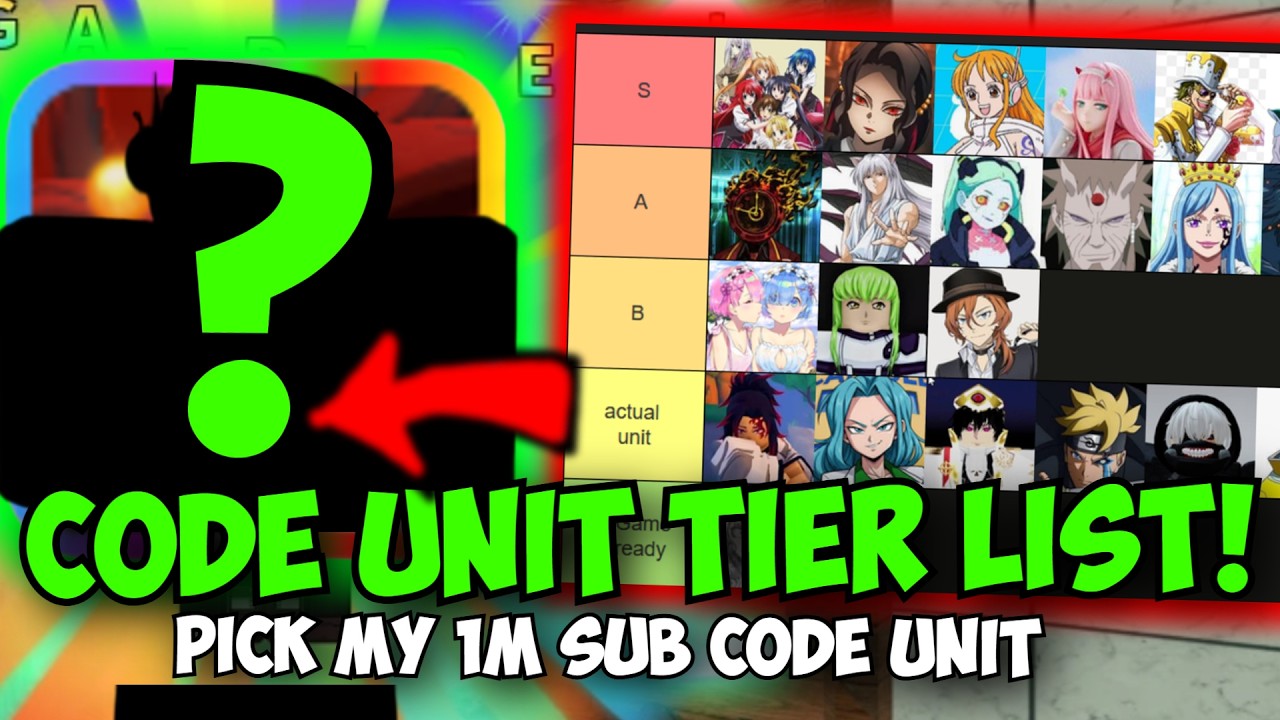 My 1M CODE UNIT TIER LIST! Pick My NEW OG ASTD CODE UNIT!