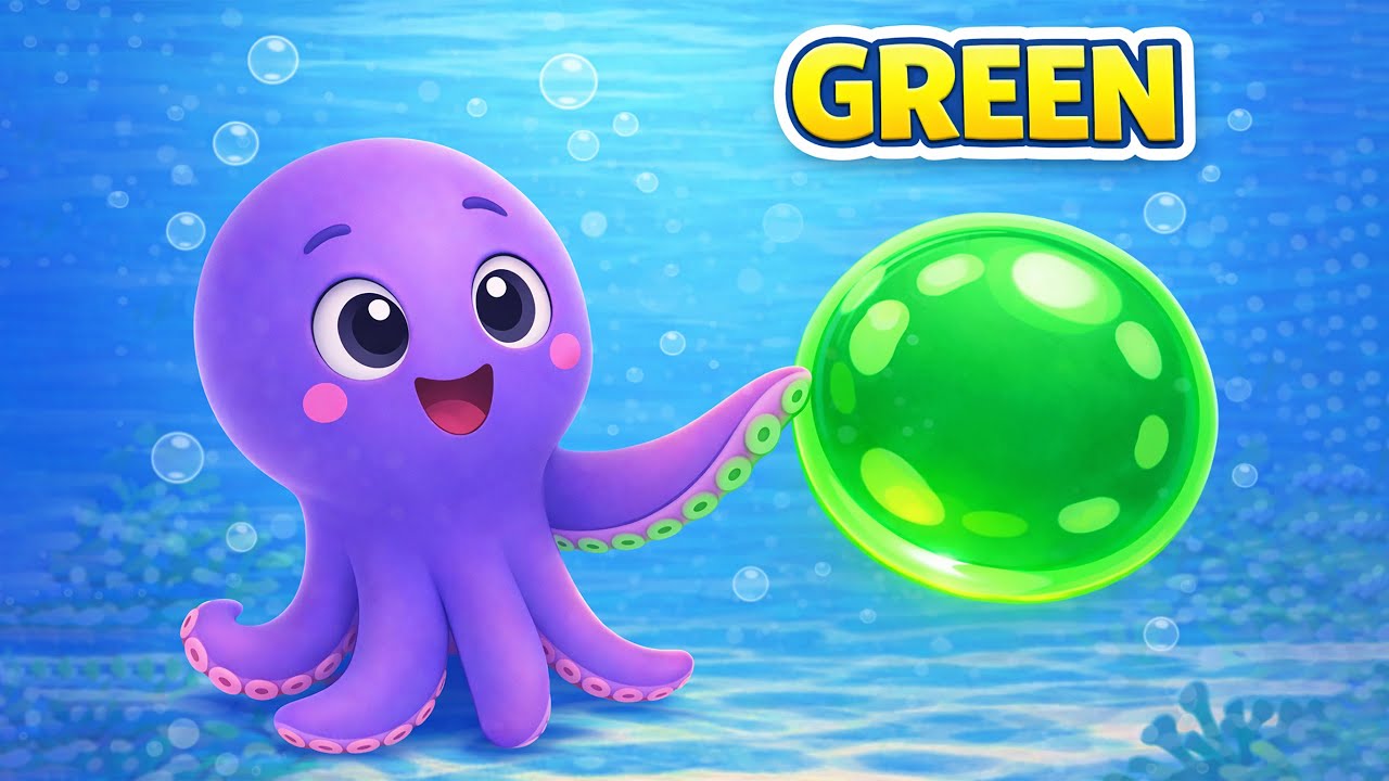 Green Color Song 🟢 | Learn GREEN with Tako | Colors for Toddlers