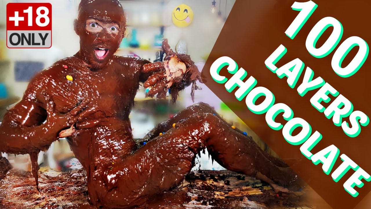 100 LAYERS OF MELTED CHOCOLATE CHALLENGE (on full body)