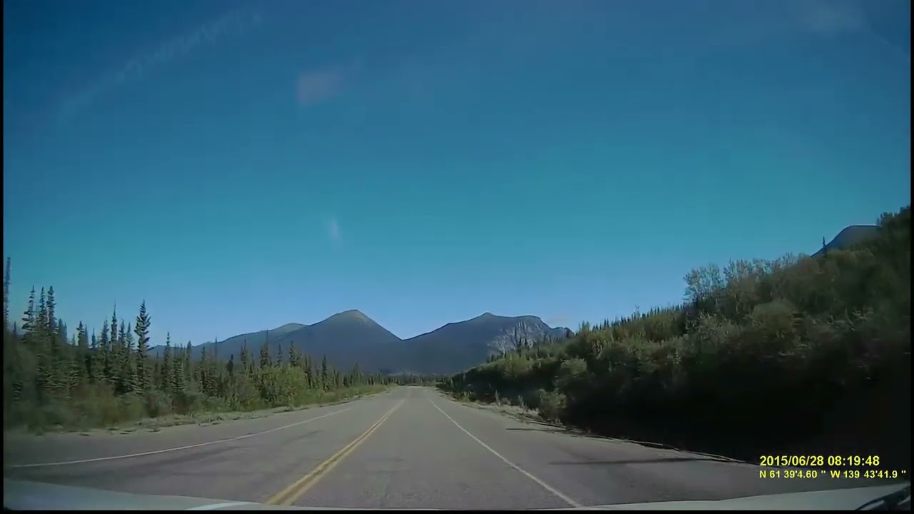 20150628 Day 21, Video: Travelling the Alcan's Burwash Landing to Beaver Creek, Yukon, Highway 1