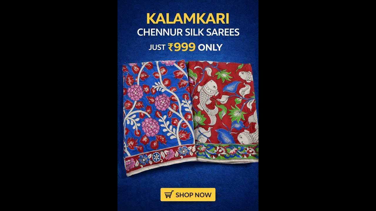 Kalamkari Shop is live | Hurry Up! Kalamkari Chennur Silk Sarees @ ₹999 | Free Shipping