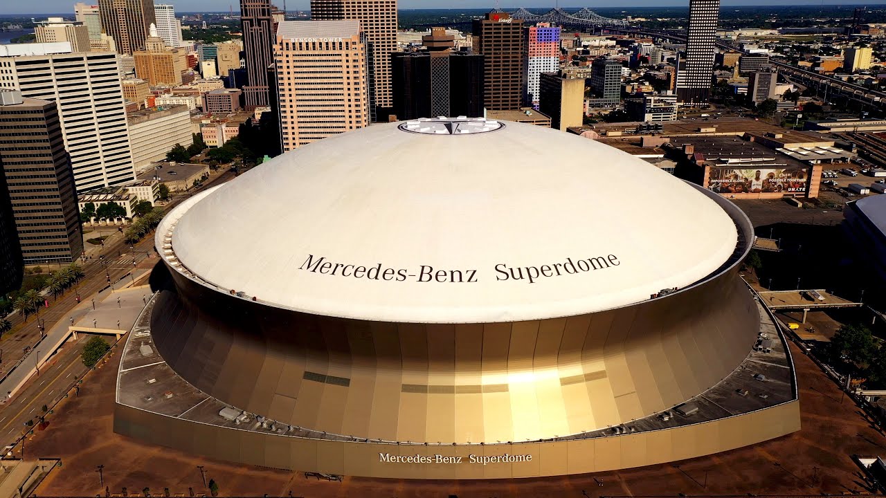 The Superdome and the History of the New Orleans Saints (Aerial Video Tour)