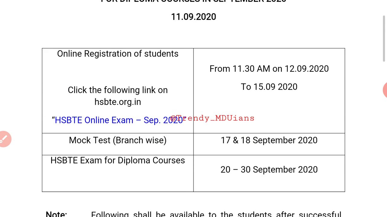 Online MCQ Exam Registration ।। Mock Test ।। Trendy MDUians ।। Diploma courses ।। HSBTE Haryana ।।