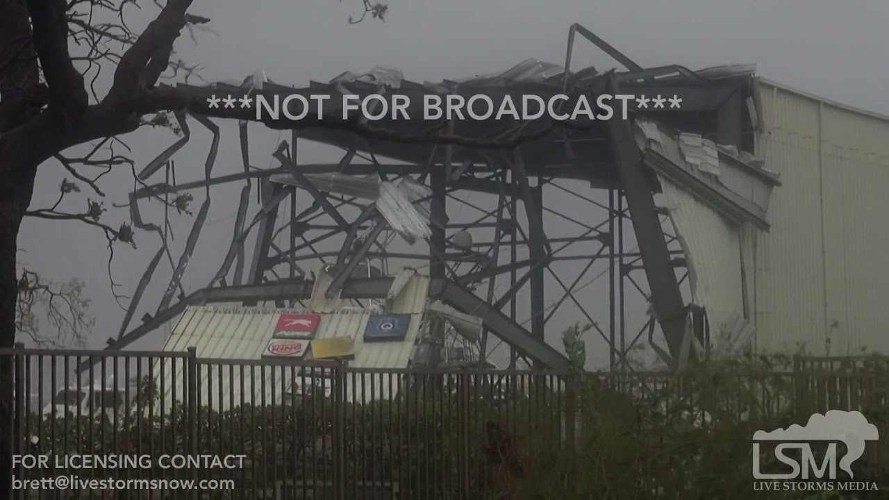 STOCK - 9-20-2017 San Juan, Puerto Rico Hurricane Maria Damage, flooding, surge buildings destroyed