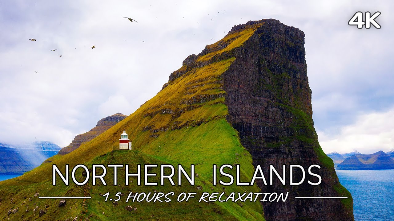 Northern Islands: Flying over Iceland, Lofoten and Faroes with Ambient Music (4K UHD Drone Film)