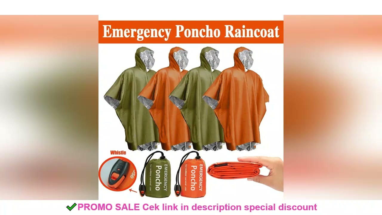 Emergency Water Proof Raincoat Aluminum Film Disposable Poncho Cold Insulation Rainwear Blankets Sur
