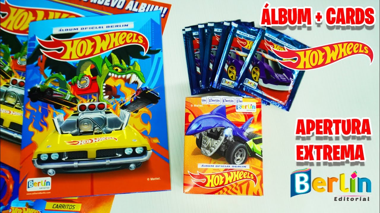 Álbum Hot Wheels de Editorial Berlín: Apertura Extrema 50 sobres Colección Licenciada + CARDS