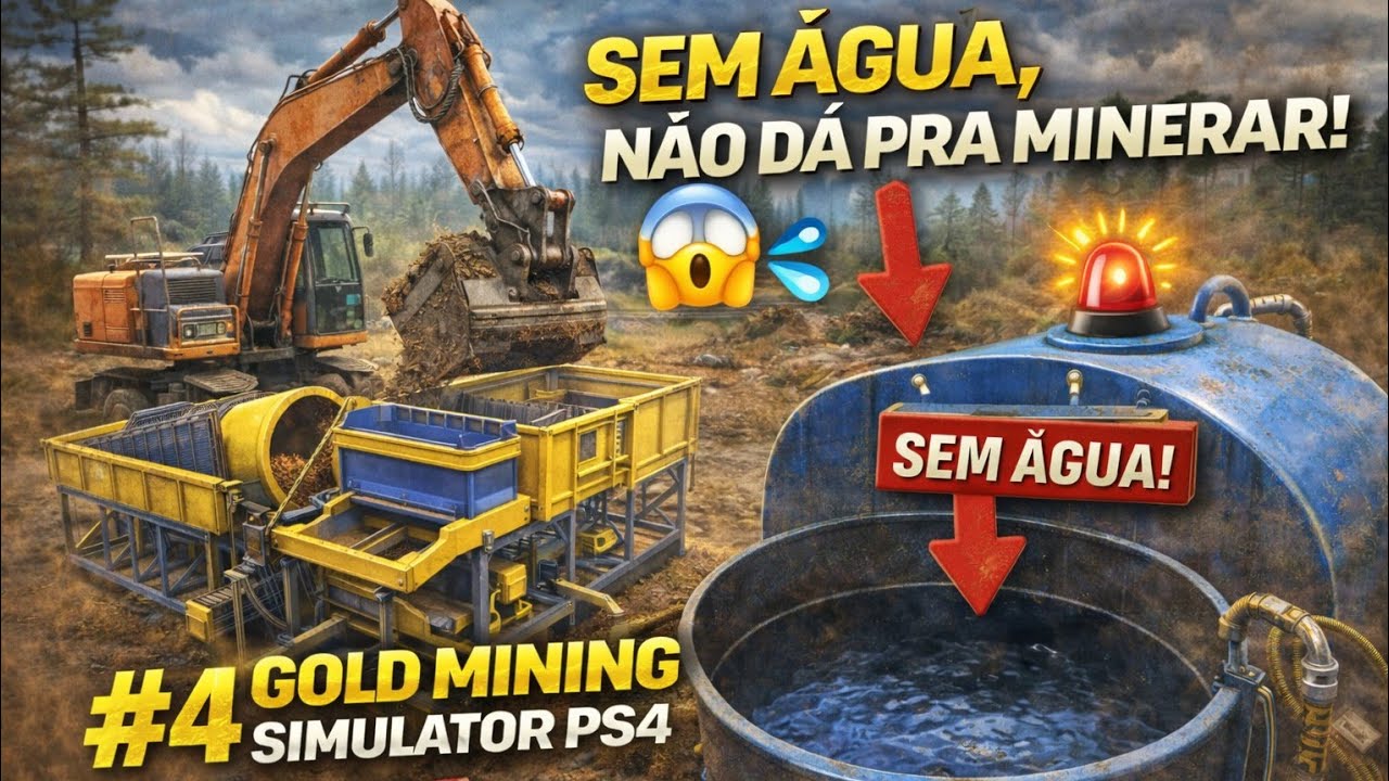 DEU RUIM! 😱 A ÁGUA ACABOU NO MEIO DA MINERAÇÃO! Gold Mining Simulator PS4 #4