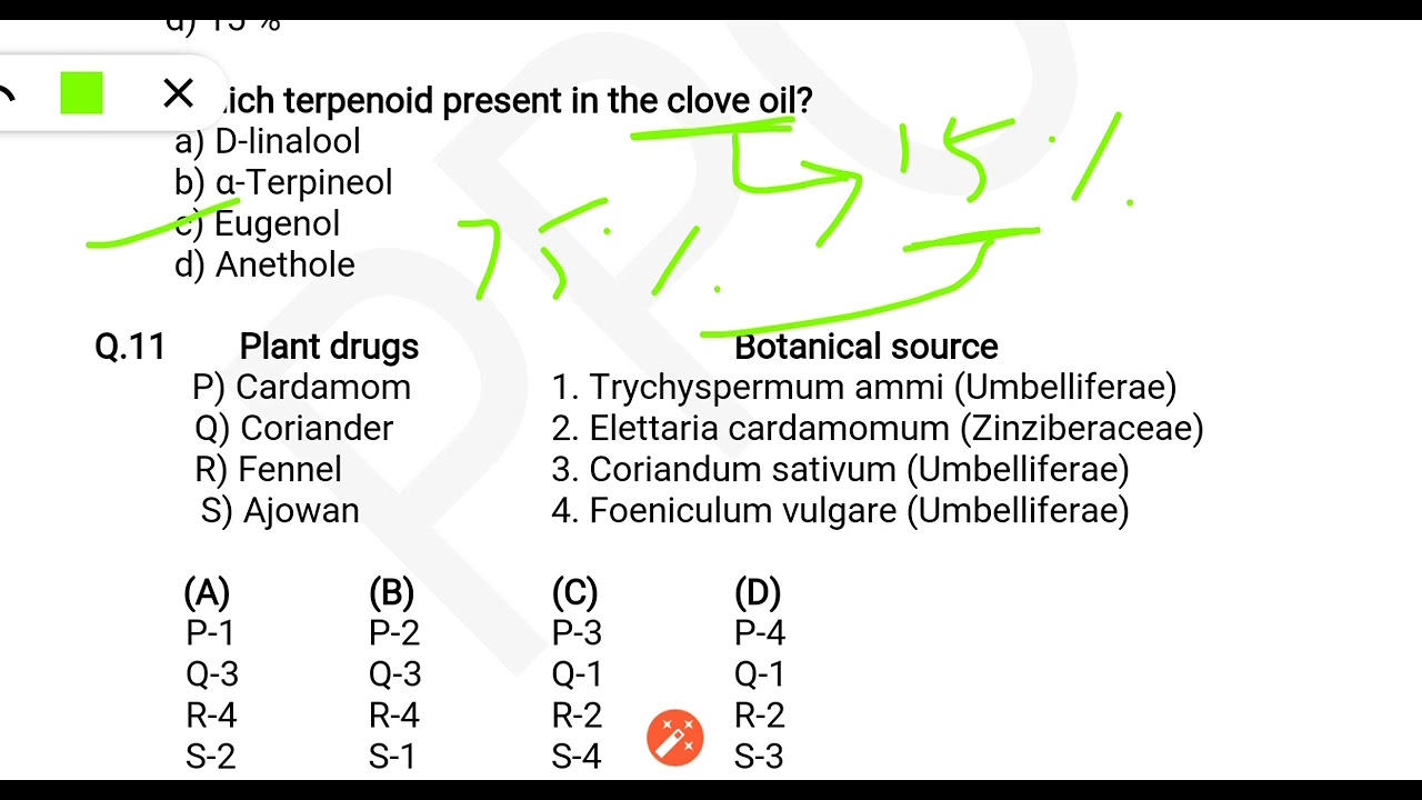 PHARMACOGNOSY -// MCQ// WITH ANSWERS