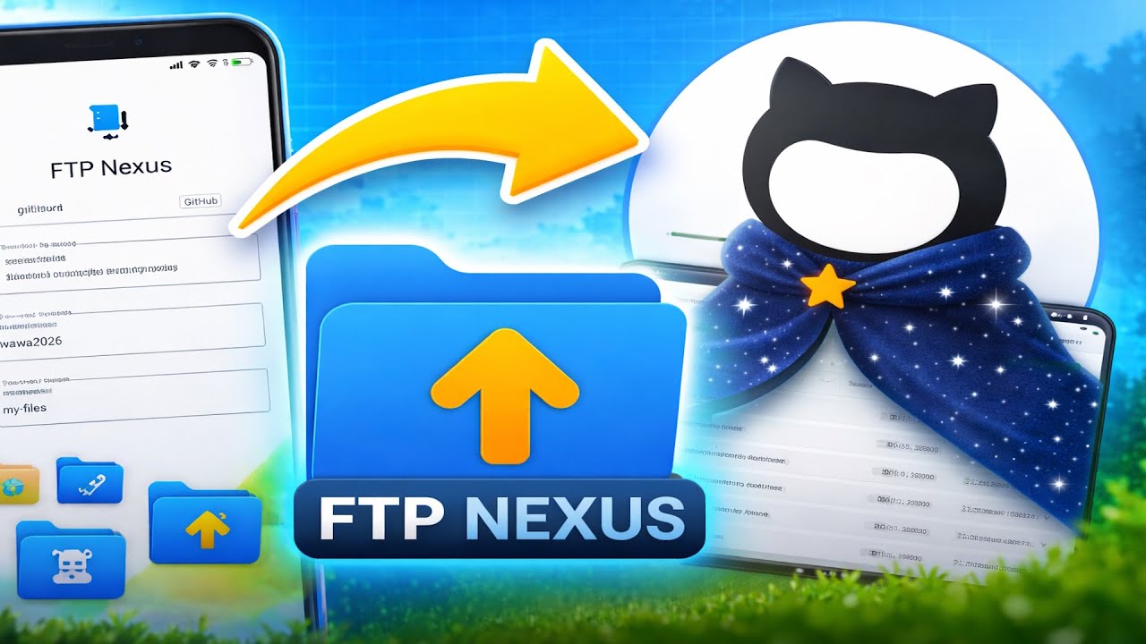 شرح إدارة ملفات GitHub من الهاتف 📂 | استخدام GitHub عبر تطبيق FTP Nexus خطوة بخطوة