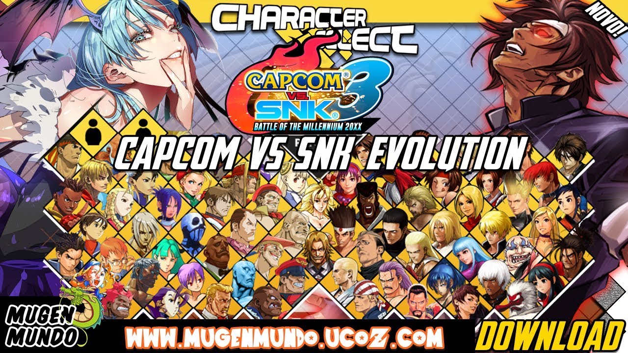 CAPCOM VS SNK EVOLUTION MUGEN  INCRÍVEL (73 PERSONAGENS) - RUGAL OU AKUMA?