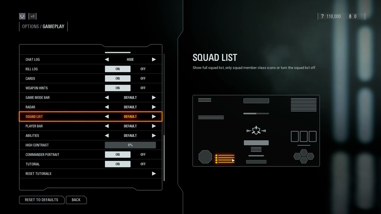 Star Wars: Battlefront 2 - Squad List Settings