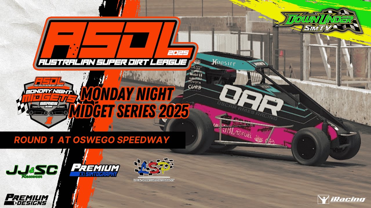 ASDL // Monday Night Midgets Series 2025 // Round 1 At Oswego Speedway