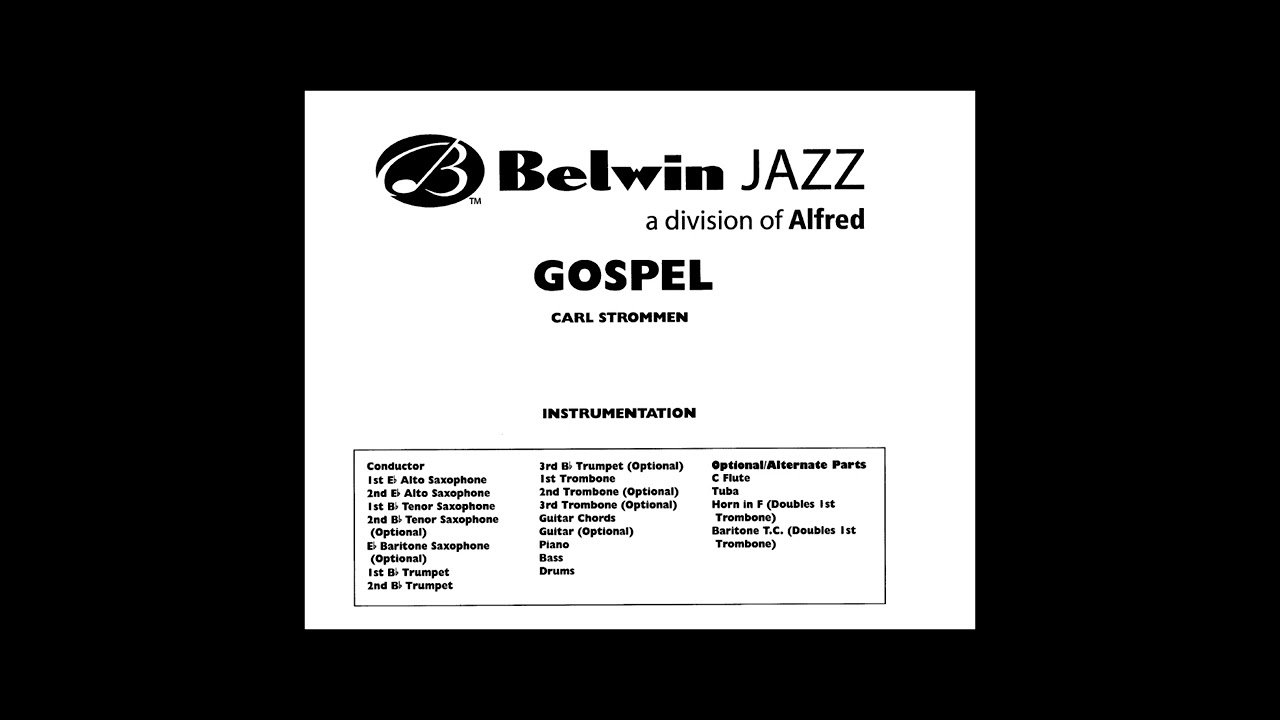 Gospel - Carl Strommen Jazz band score