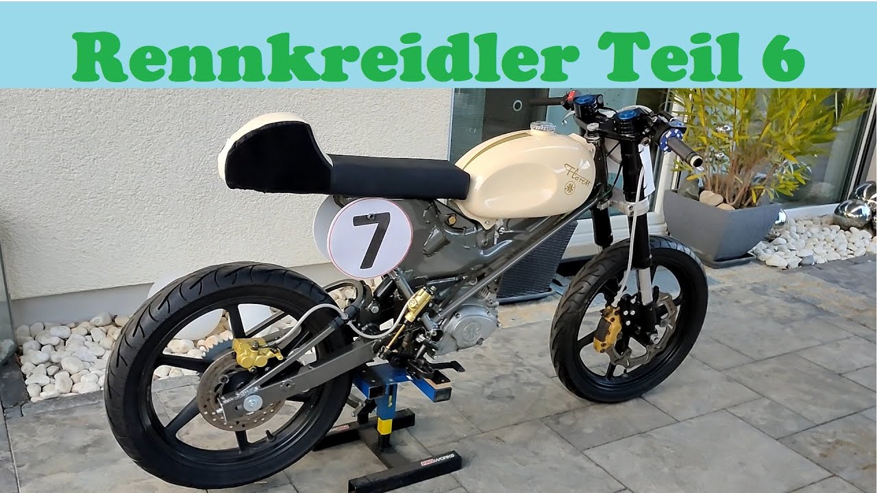 Schnellste 50 ccm Rennkreidler 2023? Sitzbrett Tank Kettenträger Lackierung Florett RS Teil 6