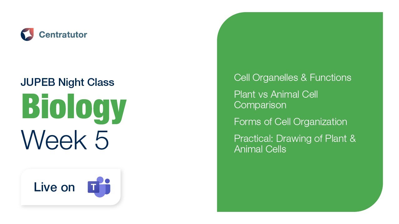 JUPEB Biology Night Class 2025 - Week 5 (Part 1)