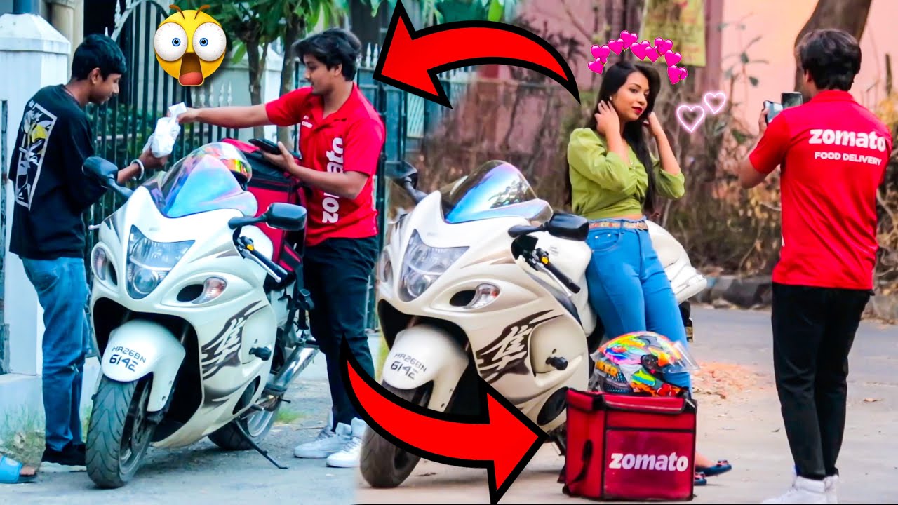 | Hayabusa Se Kiya Zomato Food Delivery-Cute Girl Fall In Love With The Zomato Boy-Canbee lifestyle|