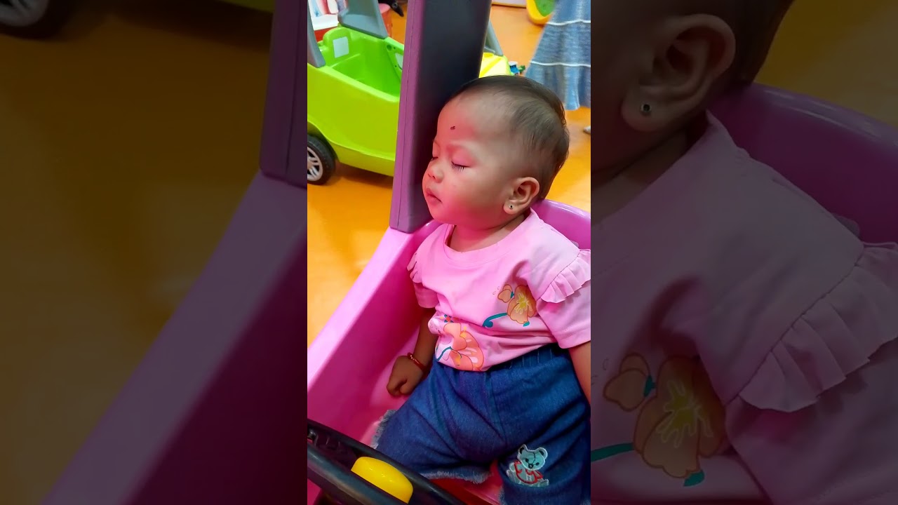 She was all set to play but dozed off in an instant, how did she fall asleep that fast? #SleepMode