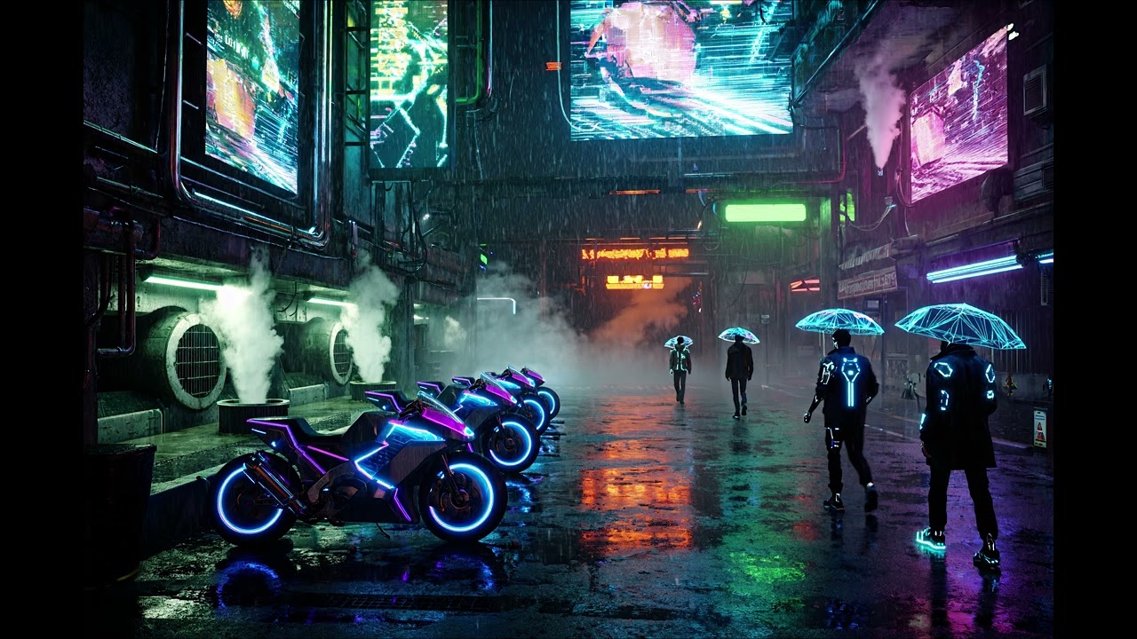Cyberpunk Futuristic City 🌆 Ambient Sci-Fi Music | Neon Night Atmosphere (4K AI Visual)