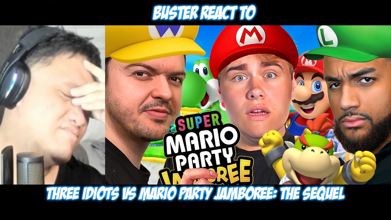 Buster Reaction to Three Idiots vs Mario Party Jamboree: The Sequel @rhymestyle