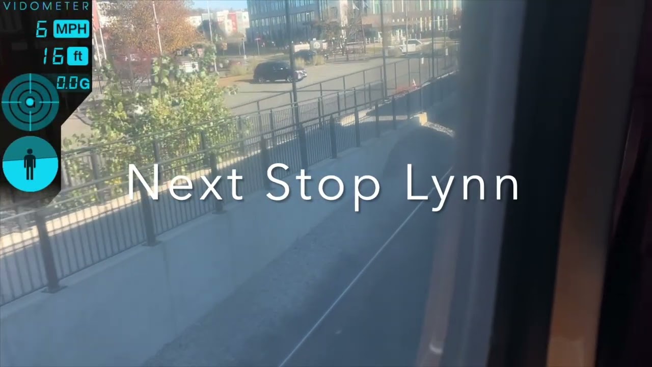 Riding MBTA Commuter rail train #2107 from North Station to Rockport (in mph)
