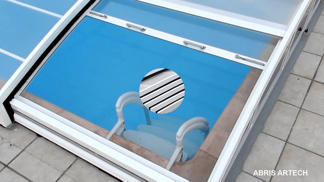 VIDEO ABRI PISCINE BAS TELESCOPIQUE ARTECH MINEO POUR PISCINE 12 x 6 METRES