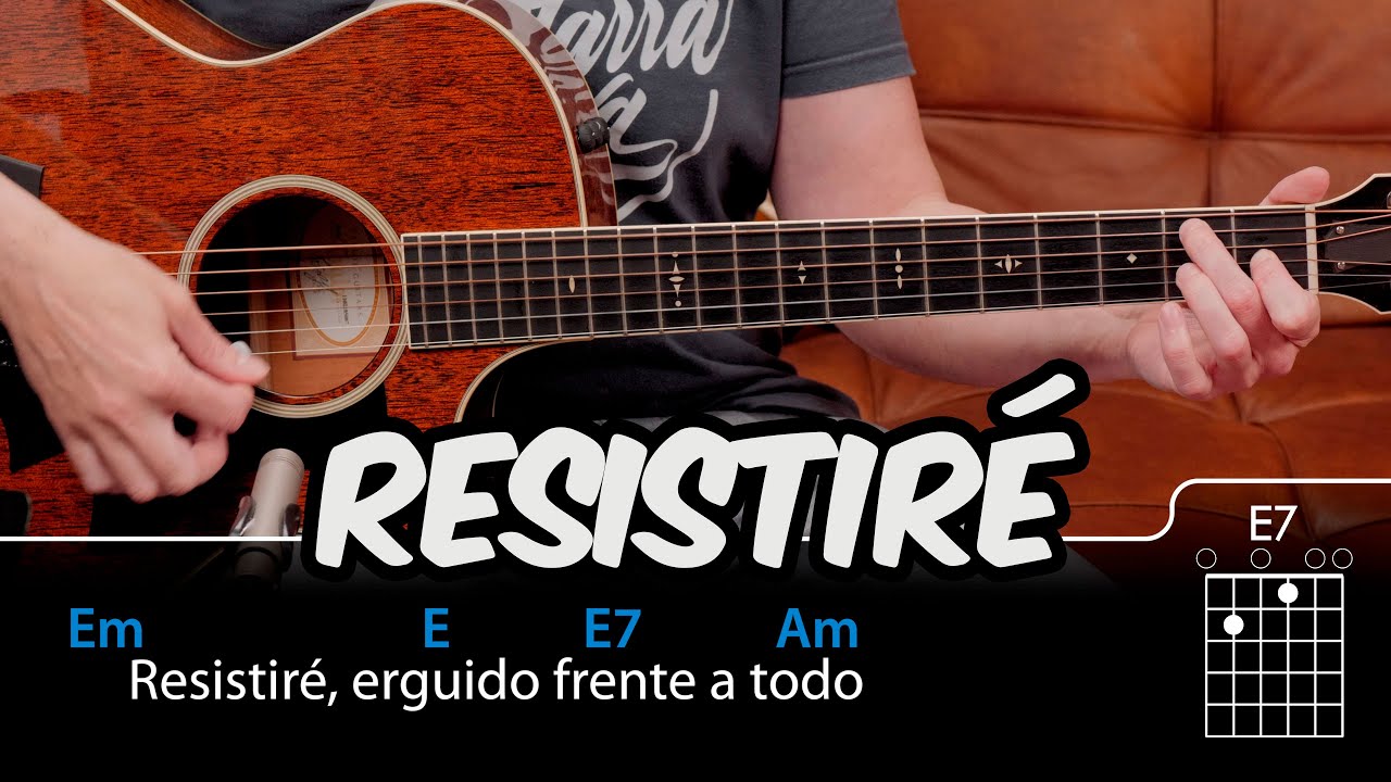 Cómo tocar RESISTIRÉ en Guitarra, Fácil! tutorial completo! Clase con acordes Tutorial Guitarra