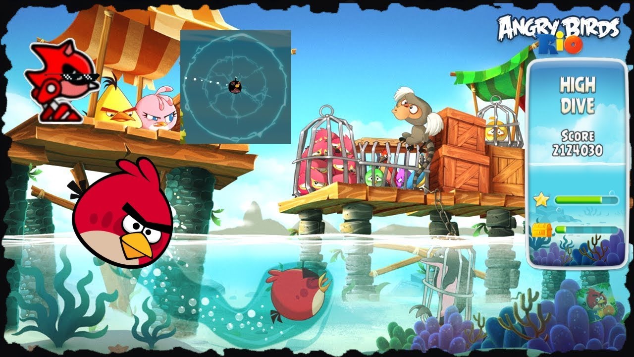 Angry Birds Rio High Dive All Levels.