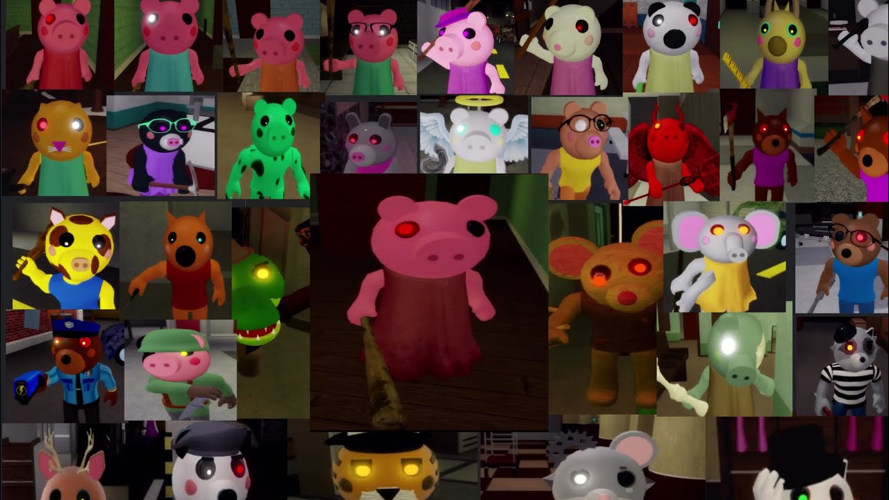 Piggy All Book 1, Book 2, Extras, Redesign and Old skins jumpscares