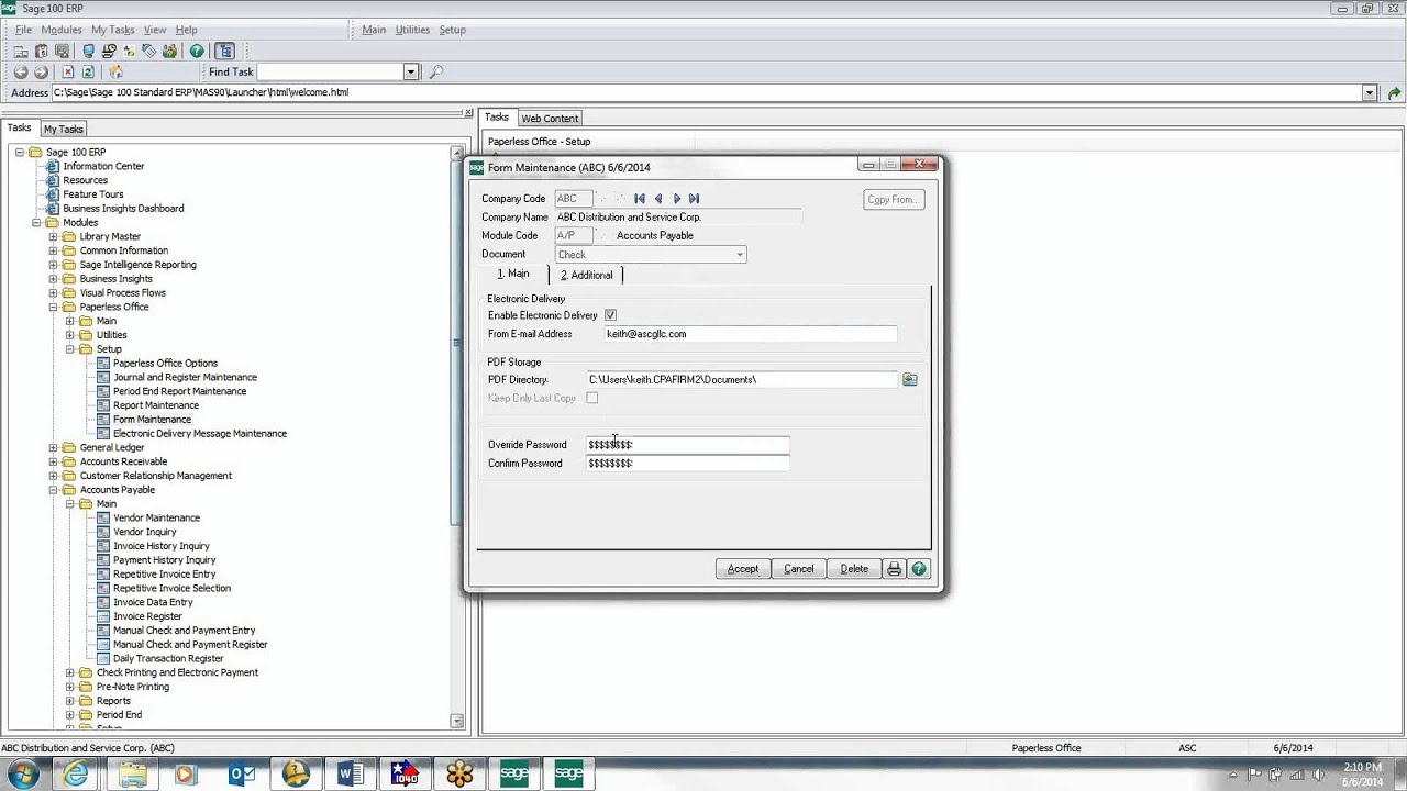 Sage 100 ERP Accounts Payable: How to Set-Up ACH Payments