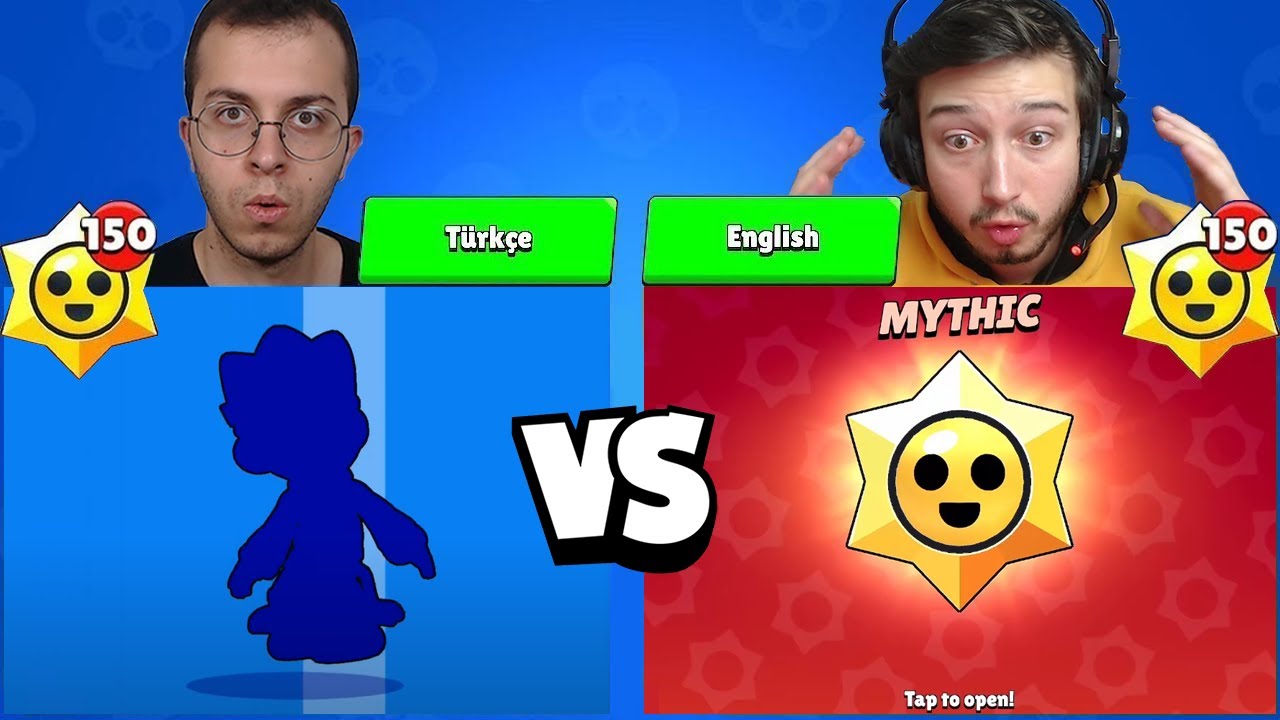 TÜRKÇE HESAP vs İNGİLİZCE HESAP ( 300 GİZEMLİ STARR HEDİYESİ AÇTIK ) !!! - Brawl Stars