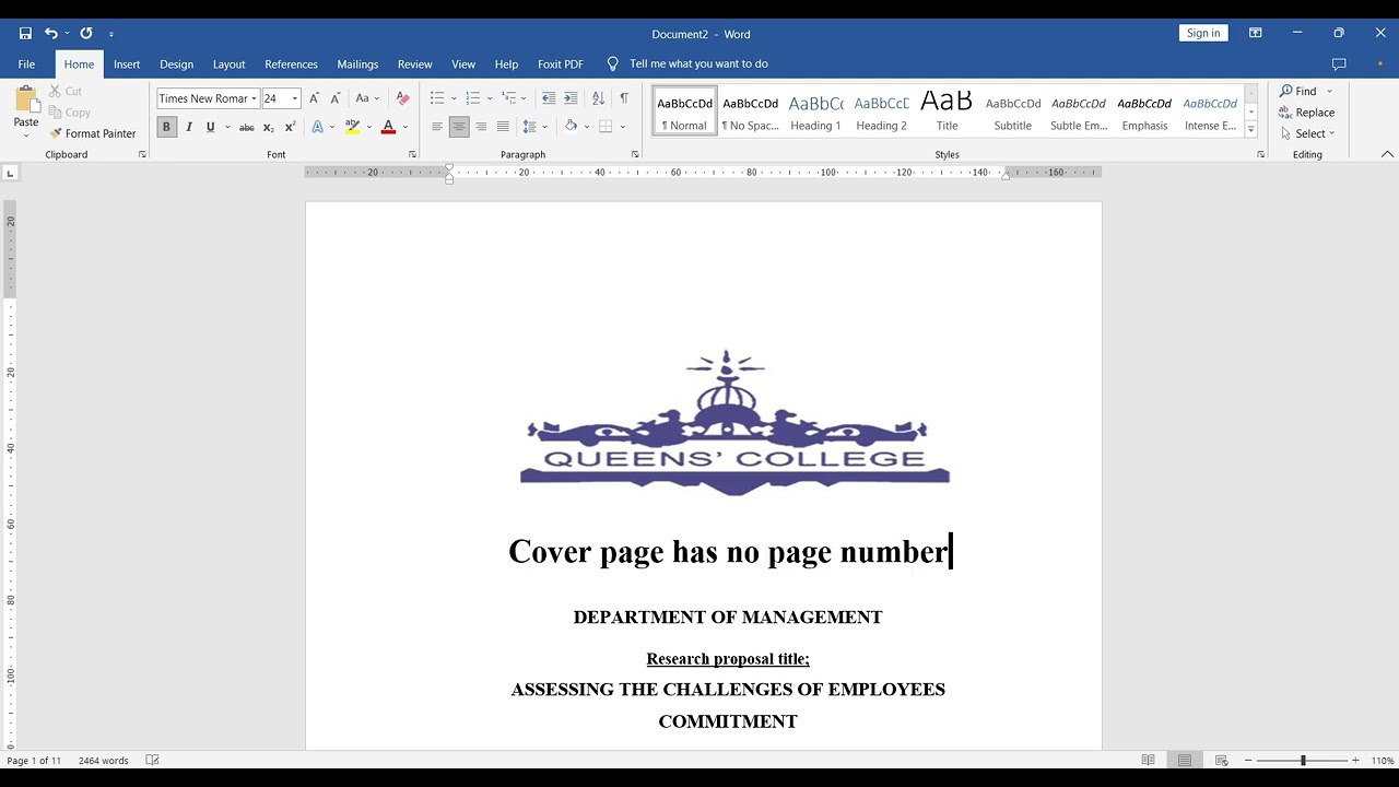 3. how to insert page number (blank page, roman number page, numeric number page)