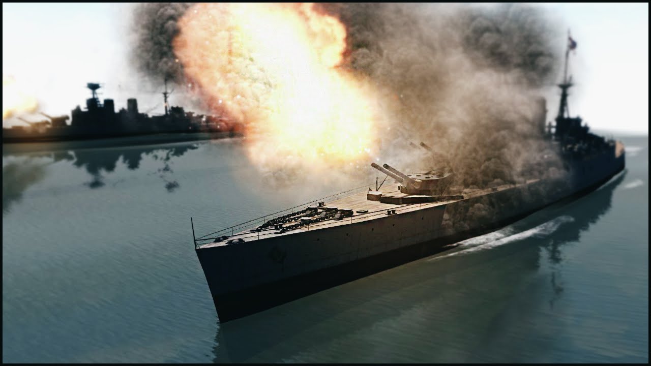 EPIC BATTLESHIP BATTLE - Men of War Battleship Mod Gameplay
