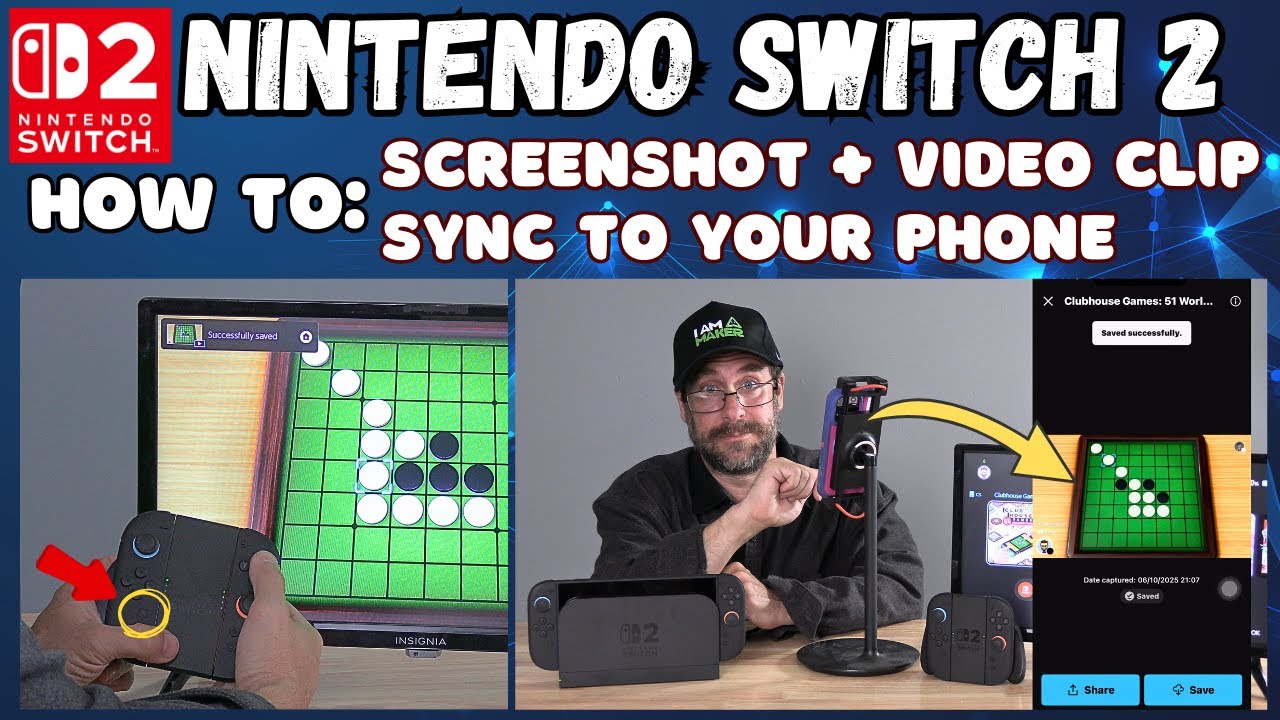 How to Take Screenshots & Video Clips, then SYNC them to your PHONE - Nintendo Switch 2 - NS2