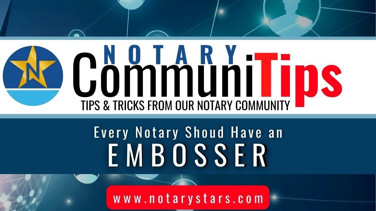 How, and when, should a Notary Public use an Embosser? #NotaryPublic #NotaryStamp #notarybusiness