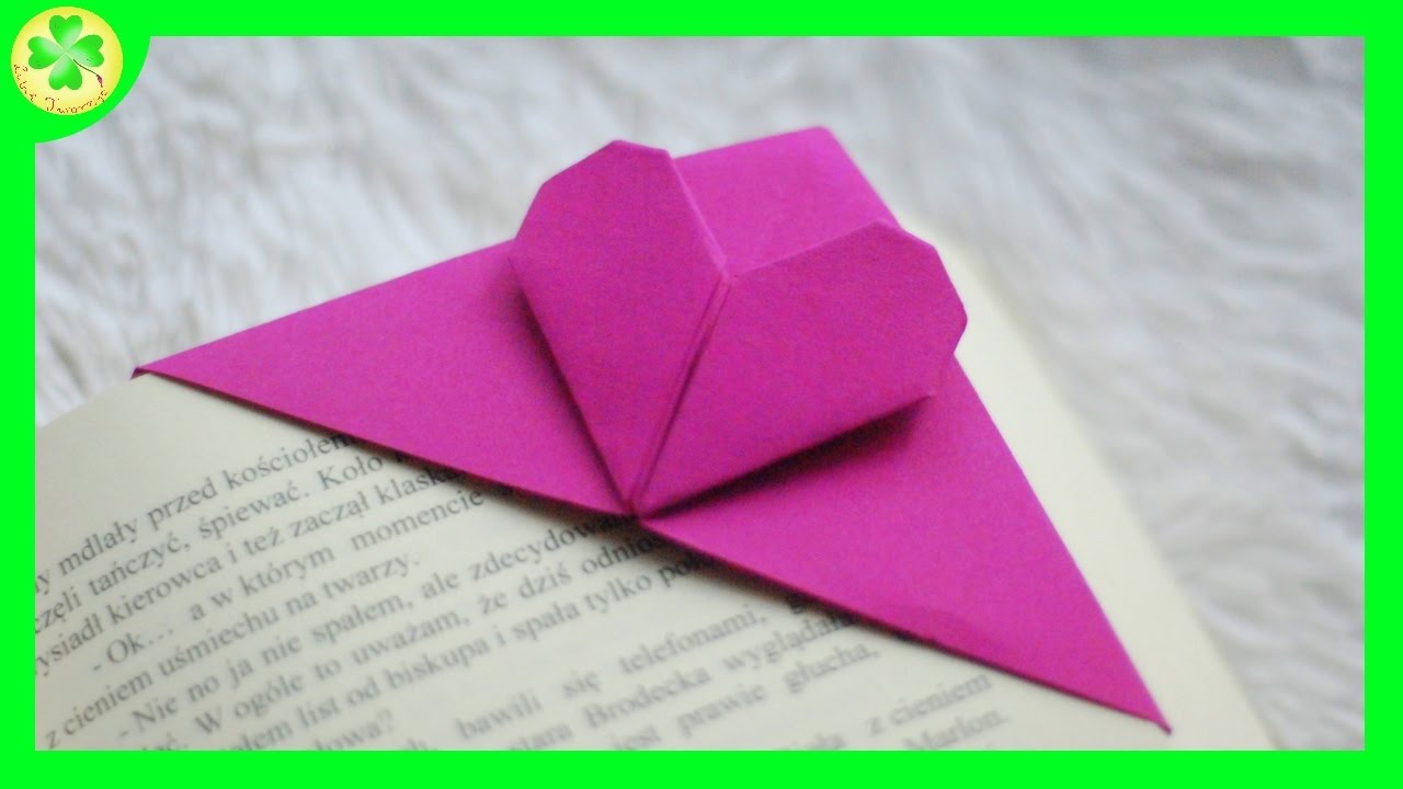 Zakładka do książki - Serce Origami / Origami Heart Bookmark