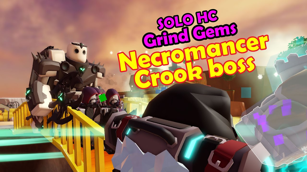 TDS SOLO HC Hardcore SPEEDRUN Crook Boss Buffed Necromancer - Tower Defense Simulator Roblox