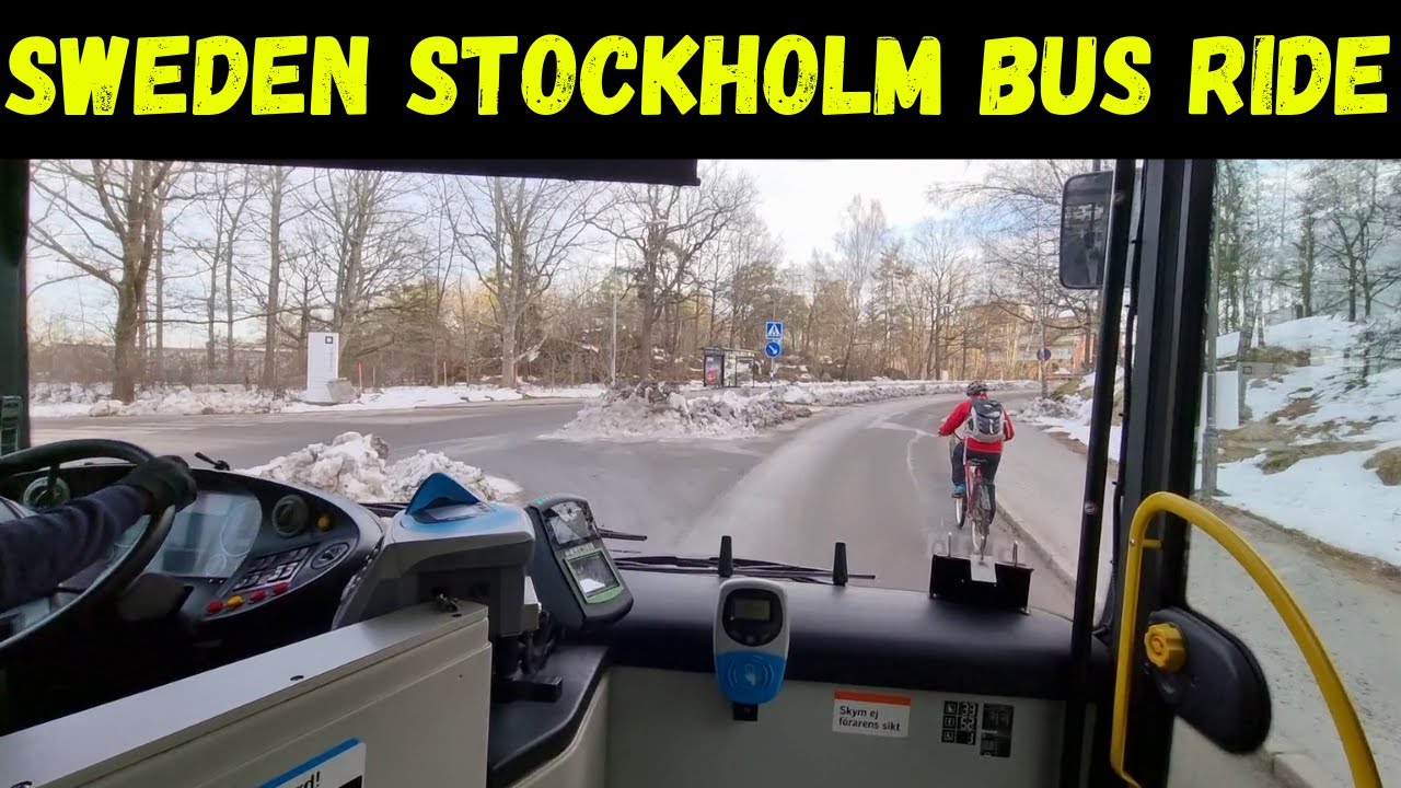 Winter Day-Sweden Stockholm-Ride With Bus 184 From Farsta Centrum To Farsta Strand #138