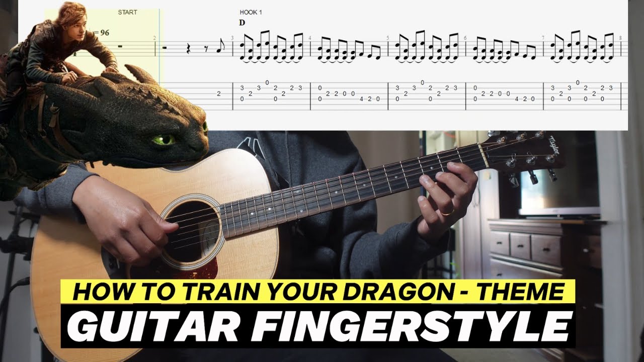 How To Train Your Dragon | Guitar Fingerstyle | FREE TAB | #howtotrainyourdragon #raemusguitar