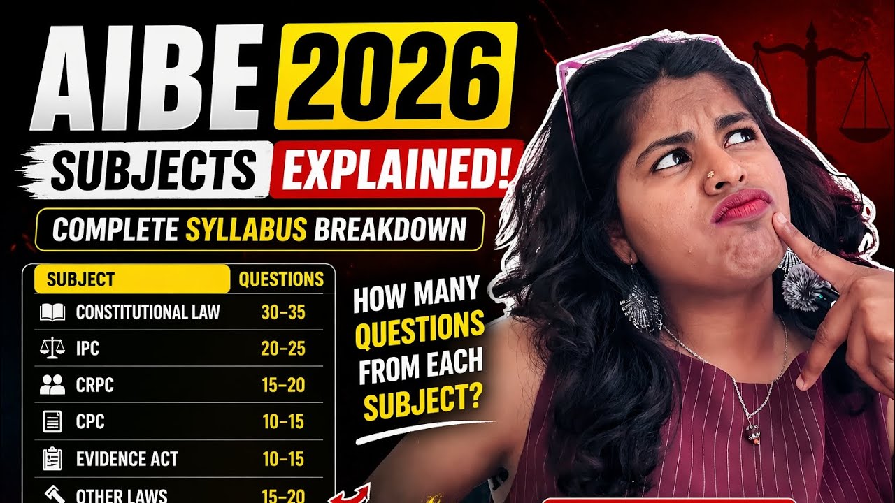 AIBE 2026 Syllabus Explained! 📚 Know All Subjects + Question Distribution | Don&rsquo;t Miss This!