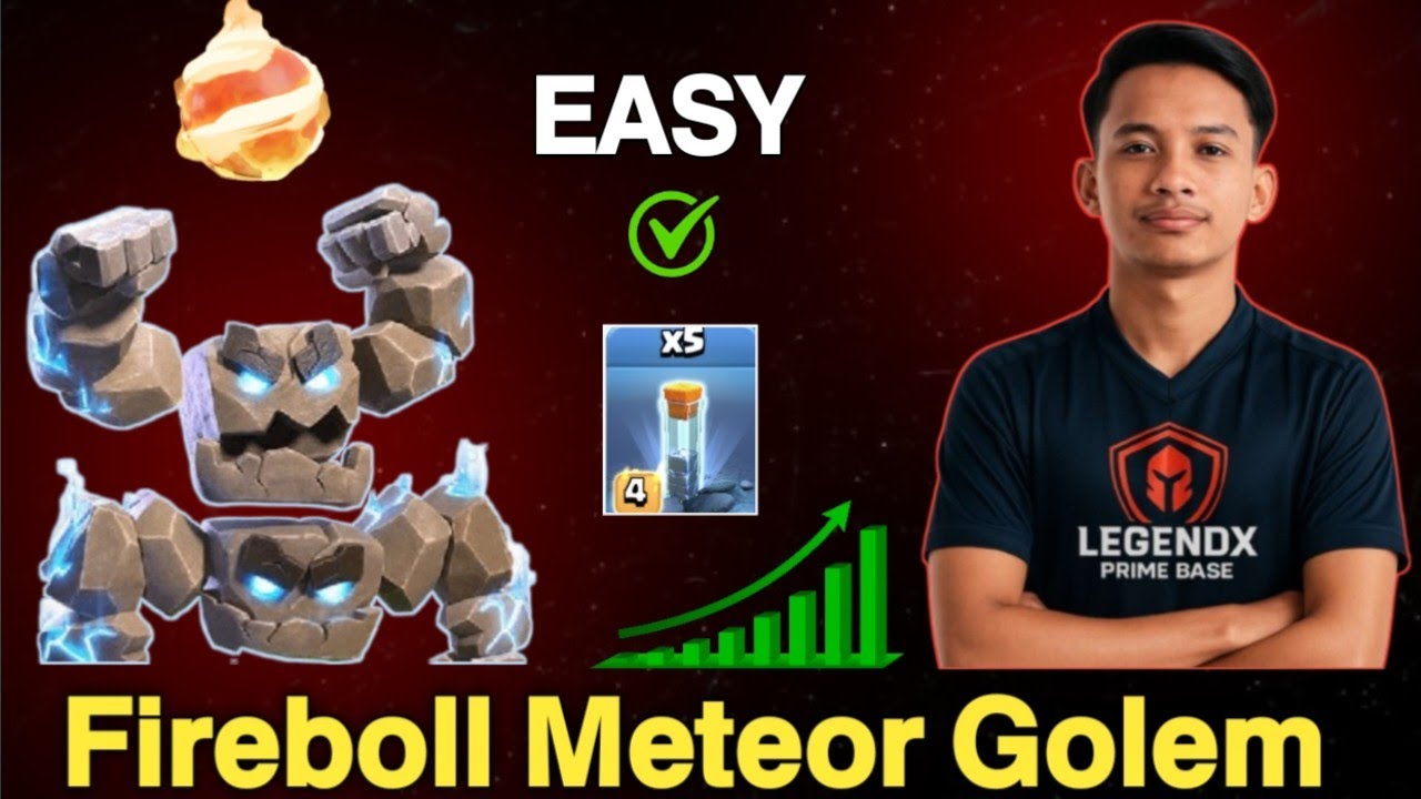 Th18 Fireboll Meteor attack | Easy Attack Strategy | Unstoppable army | Rank Modd🚀