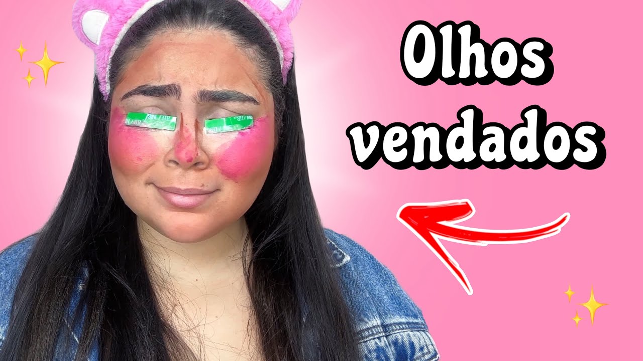 MAQUIAGEM DE OLHOS VENDADOS 🤡😱 | Dourada todo dia em março ✨