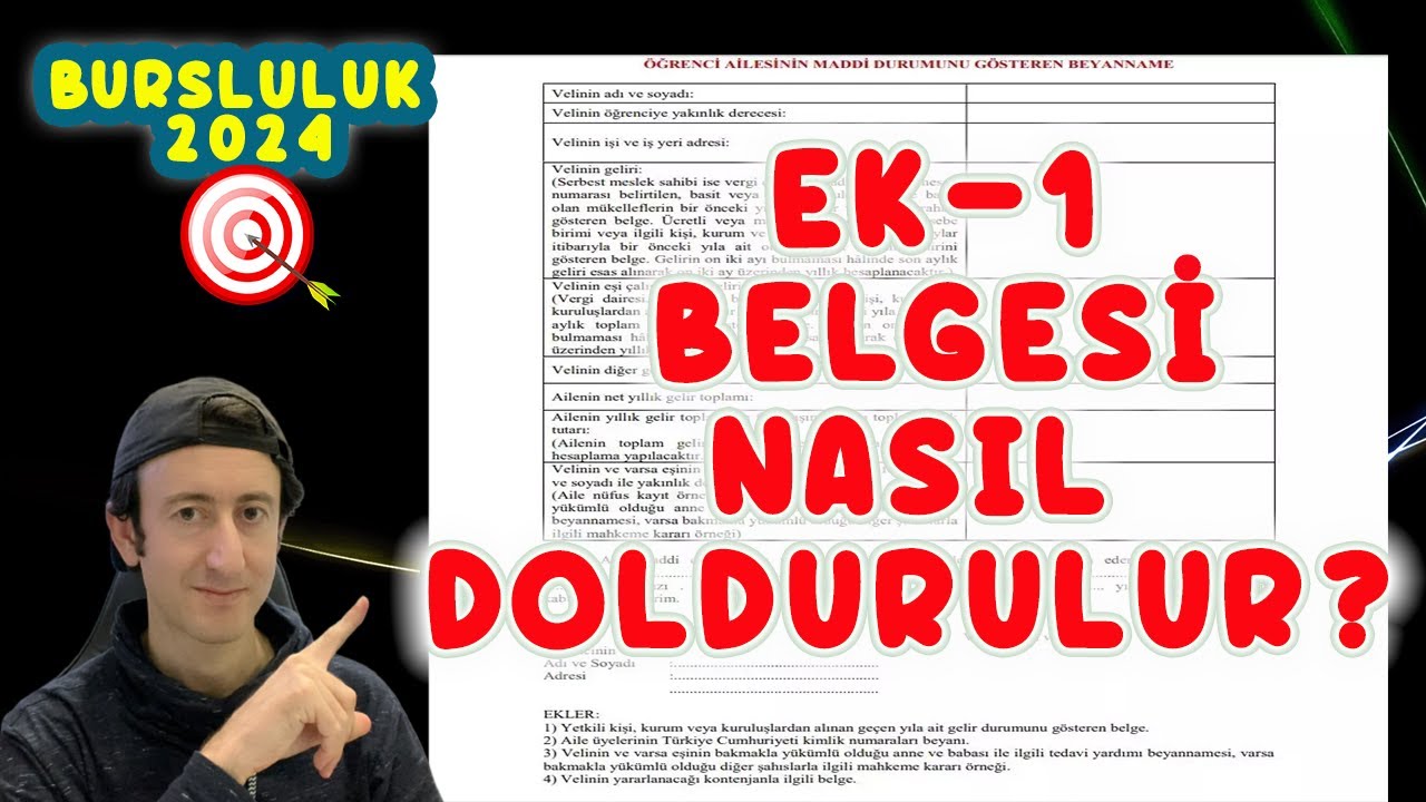 EK 1 BELGESİ NASIL DOLDURULUR?