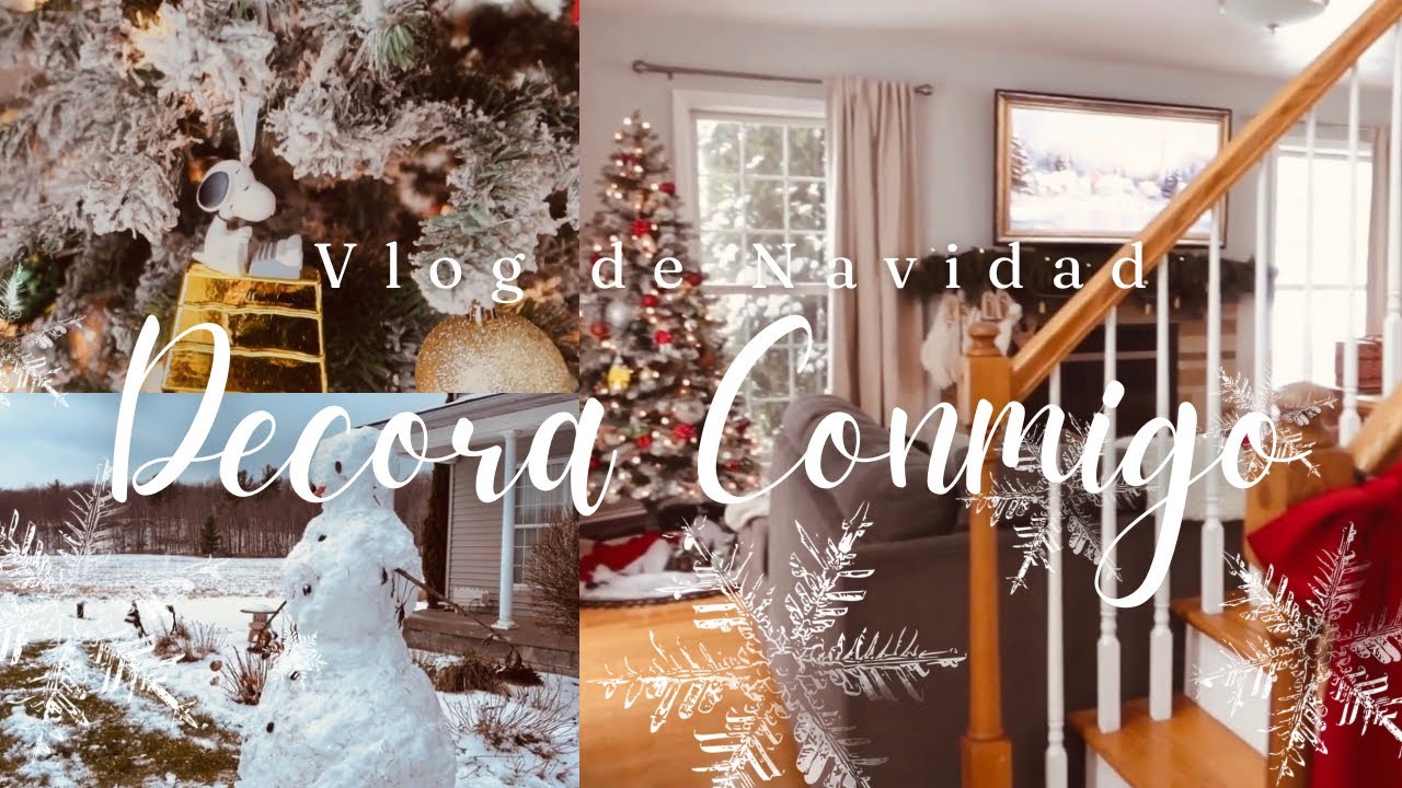Vlog de Navidad | Decorando la chimenea y Escalera | Comenzo a Nevar🎄❄️🫖☃️