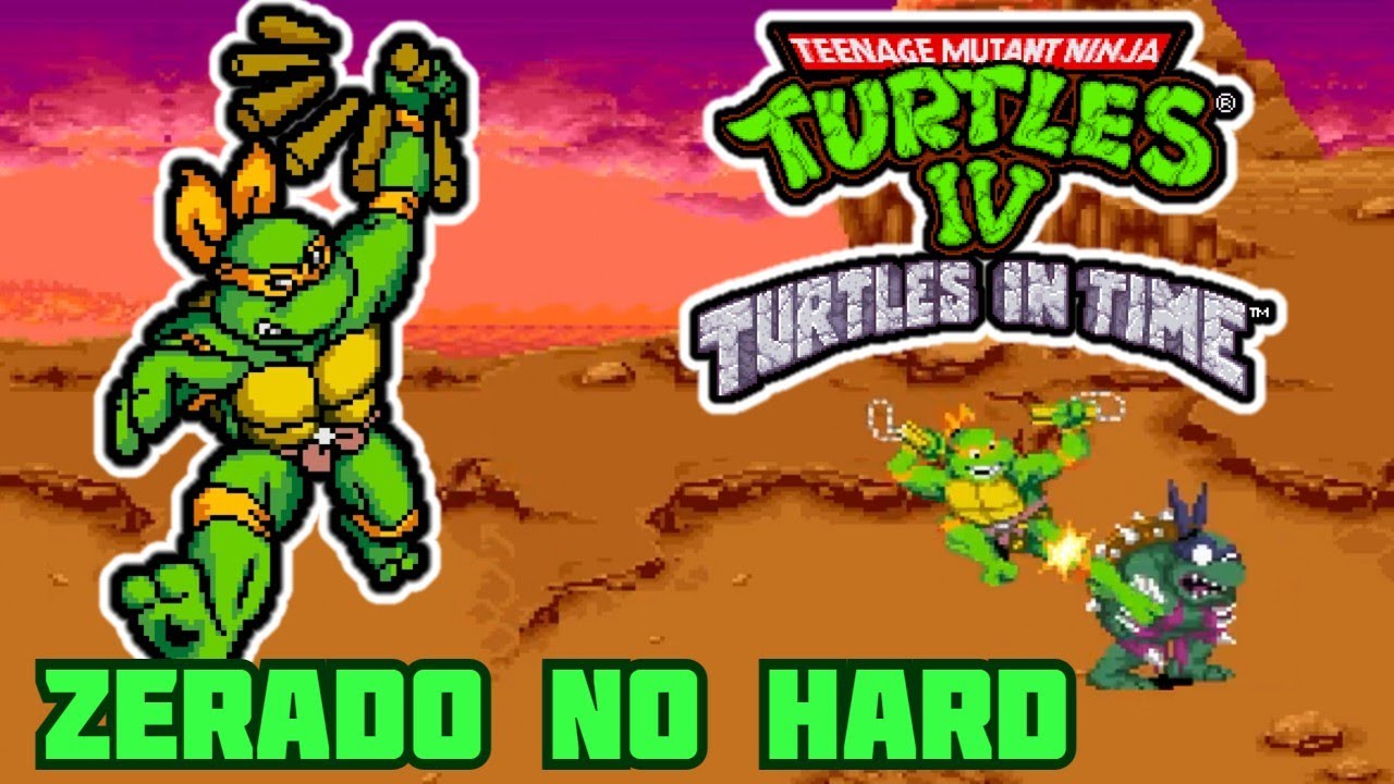 Tartarugas Ninja do SNES - ZERADO no HARD - Turtles in Time com Michelangelo